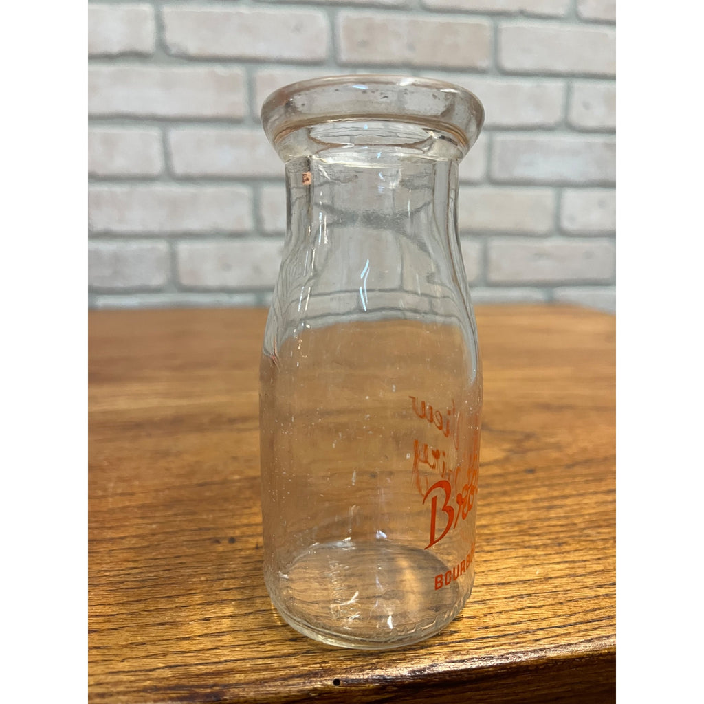 Vintage Half Pint Milk Bottle Brook View Dairy Bourbonnais Illinois