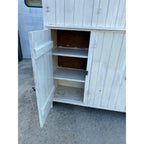 Large Vintage Primitive Farmhouse Wood Storage Cabinet Cupboard Kitchen Pantry