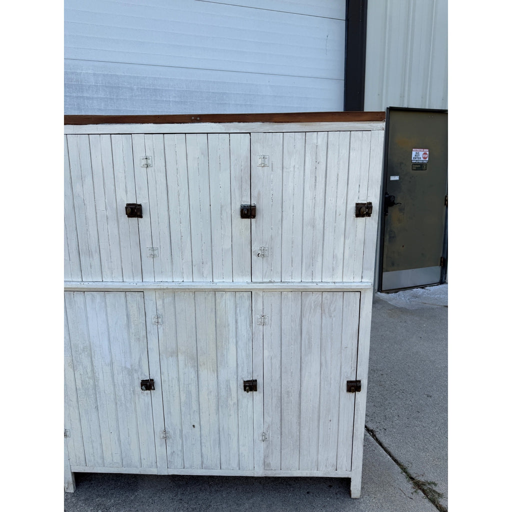 Large Vintage Primitive Farmhouse Wood Storage Cabinet Cupboard Kitchen Pantry