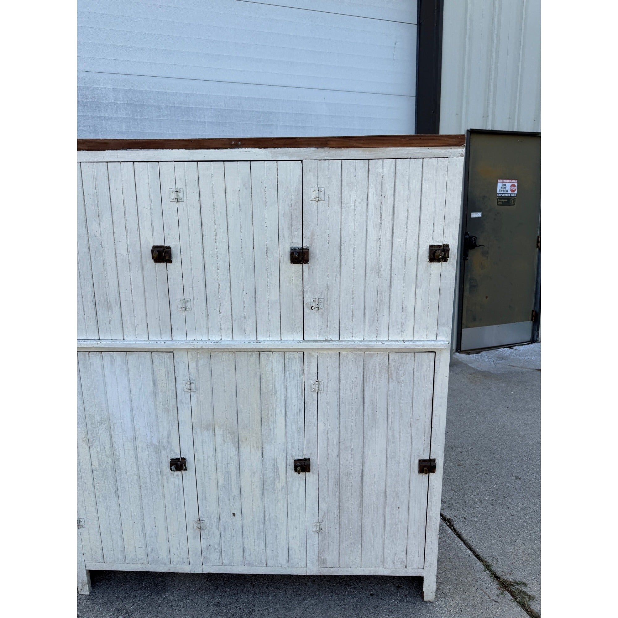 Large Vintage Primitive Farmhouse Wood Storage Cabinet Cupboard Kitchen Pantry