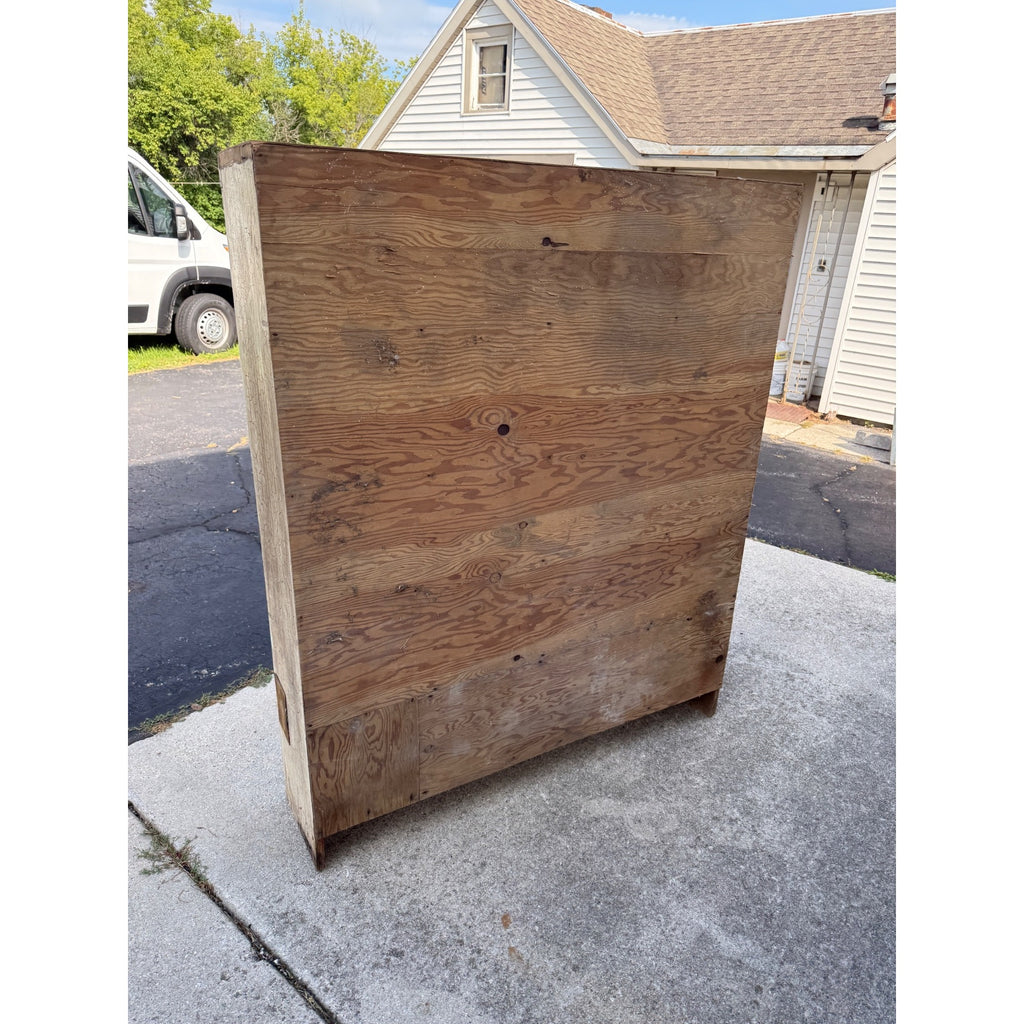 Large Vintage Primitive Farmhouse Wood Storage Cabinet Cupboard Kitchen Pantry