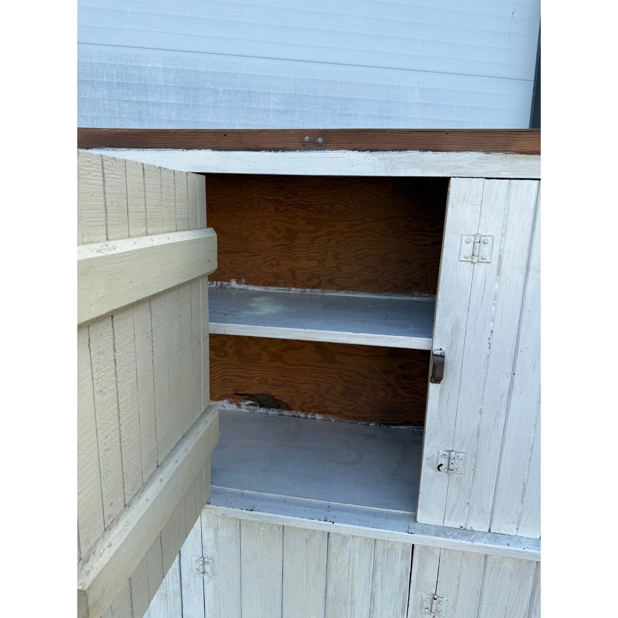 Large Vintage Primitive Farmhouse Wood Storage Cabinet Cupboard Kitchen Pantry