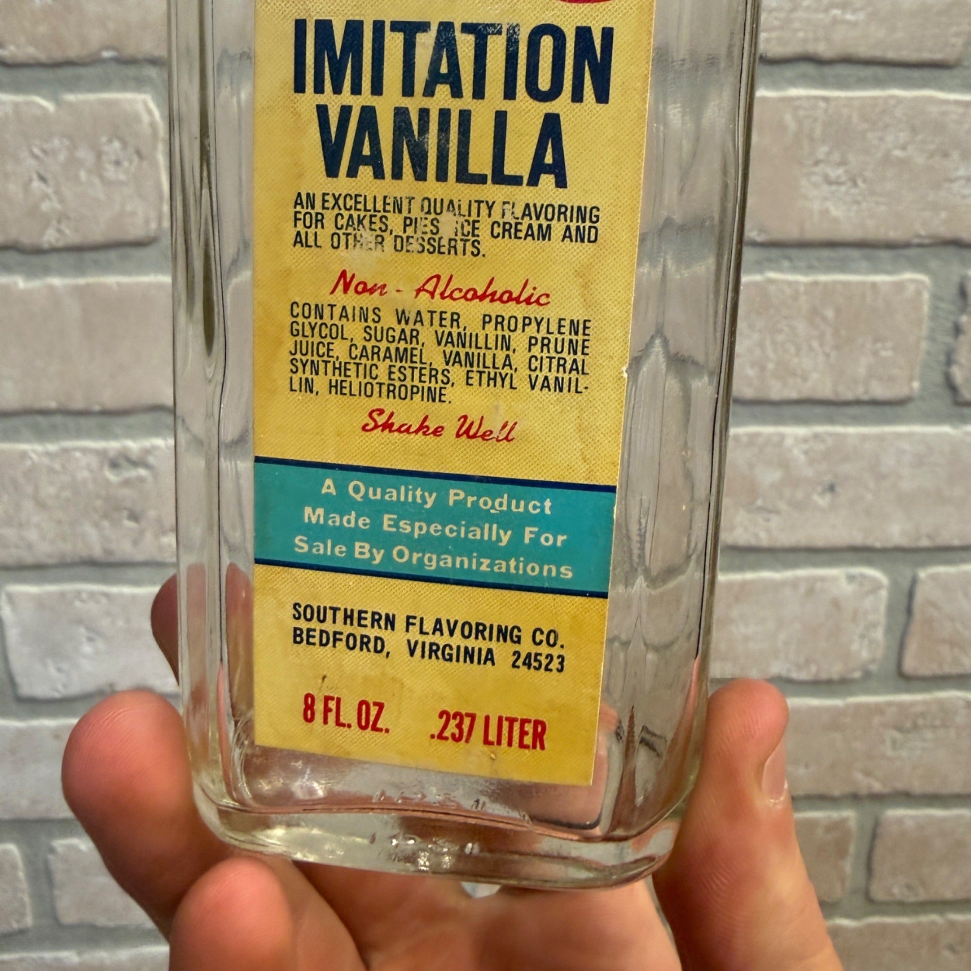 Vintage Happy Home Flavoring 8oz Imitation Vanilla Extract Bottle Kitchen Decor