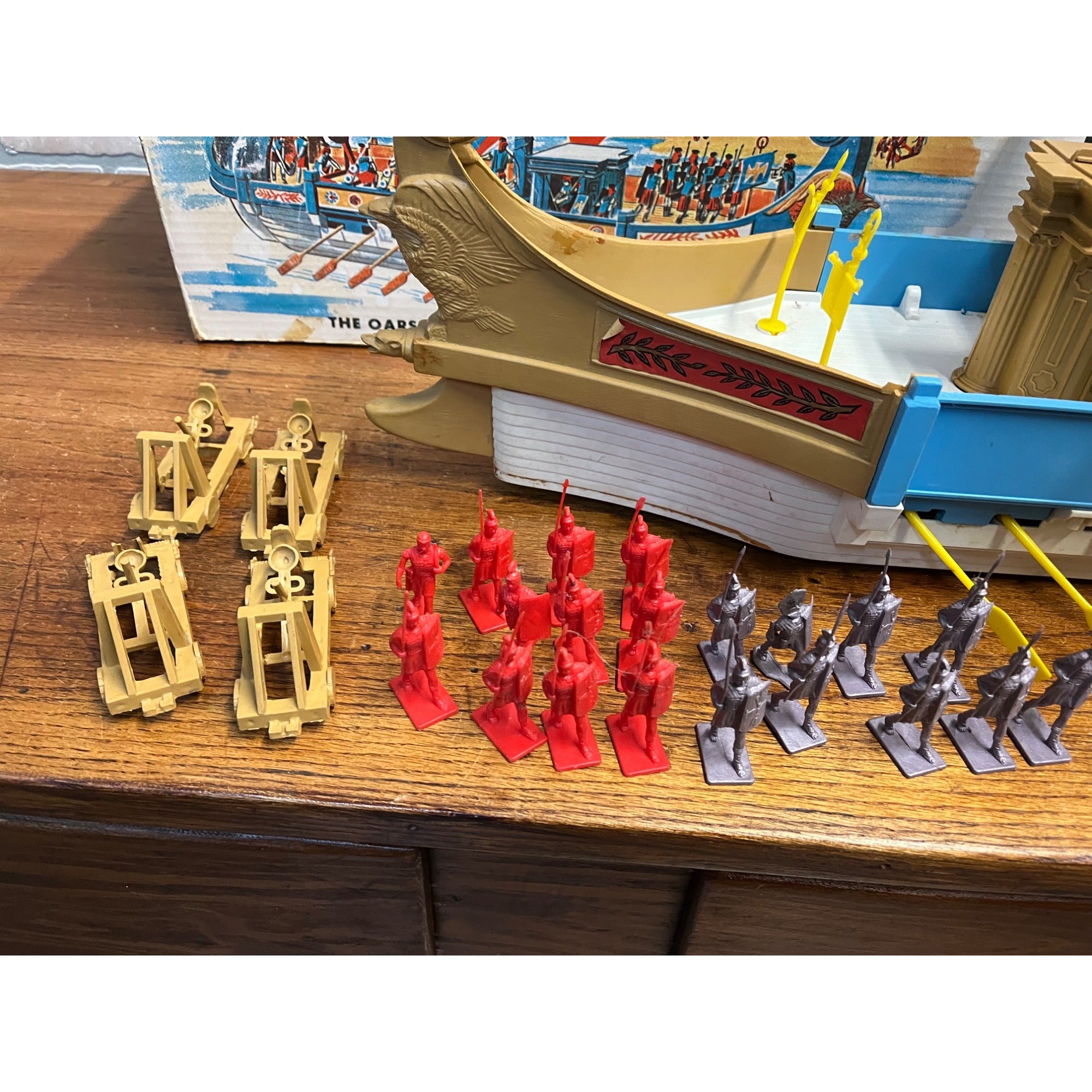 Vintage Remco Big Caesar Toy Motorized Roman Warship w/ Orig. Box - Incomplete