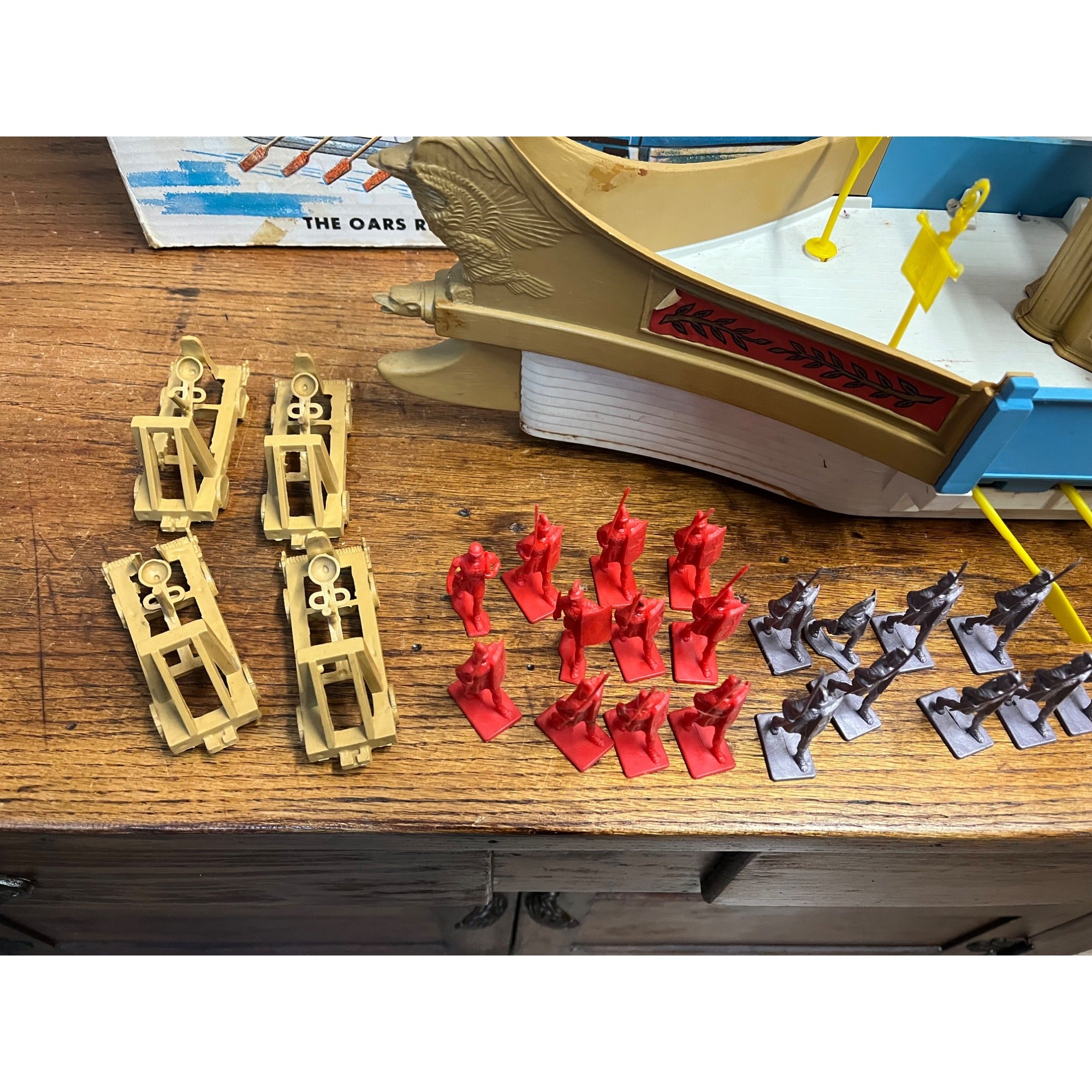 Vintage Remco Big Caesar Toy Motorized Roman Warship w/ Orig. Box - Incomplete