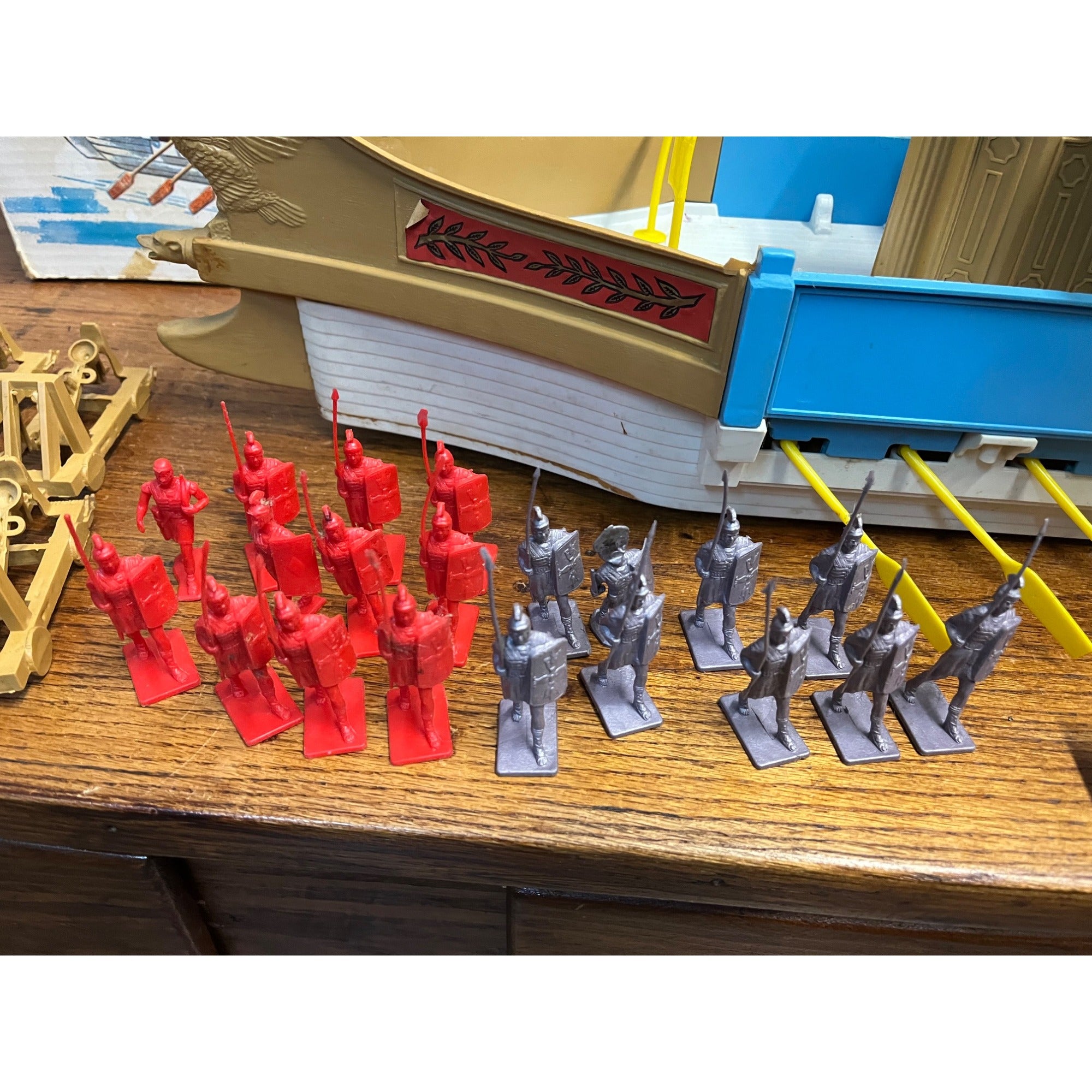 Vintage Remco Big Caesar Toy Motorized Roman Warship w/ Orig. Box - Incomplete