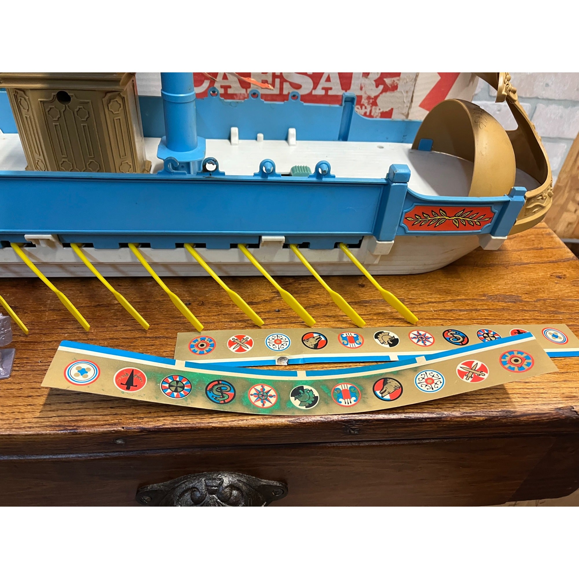 Vintage Remco Big Caesar Toy Motorized Roman Warship w/ Orig. Box - Incomplete