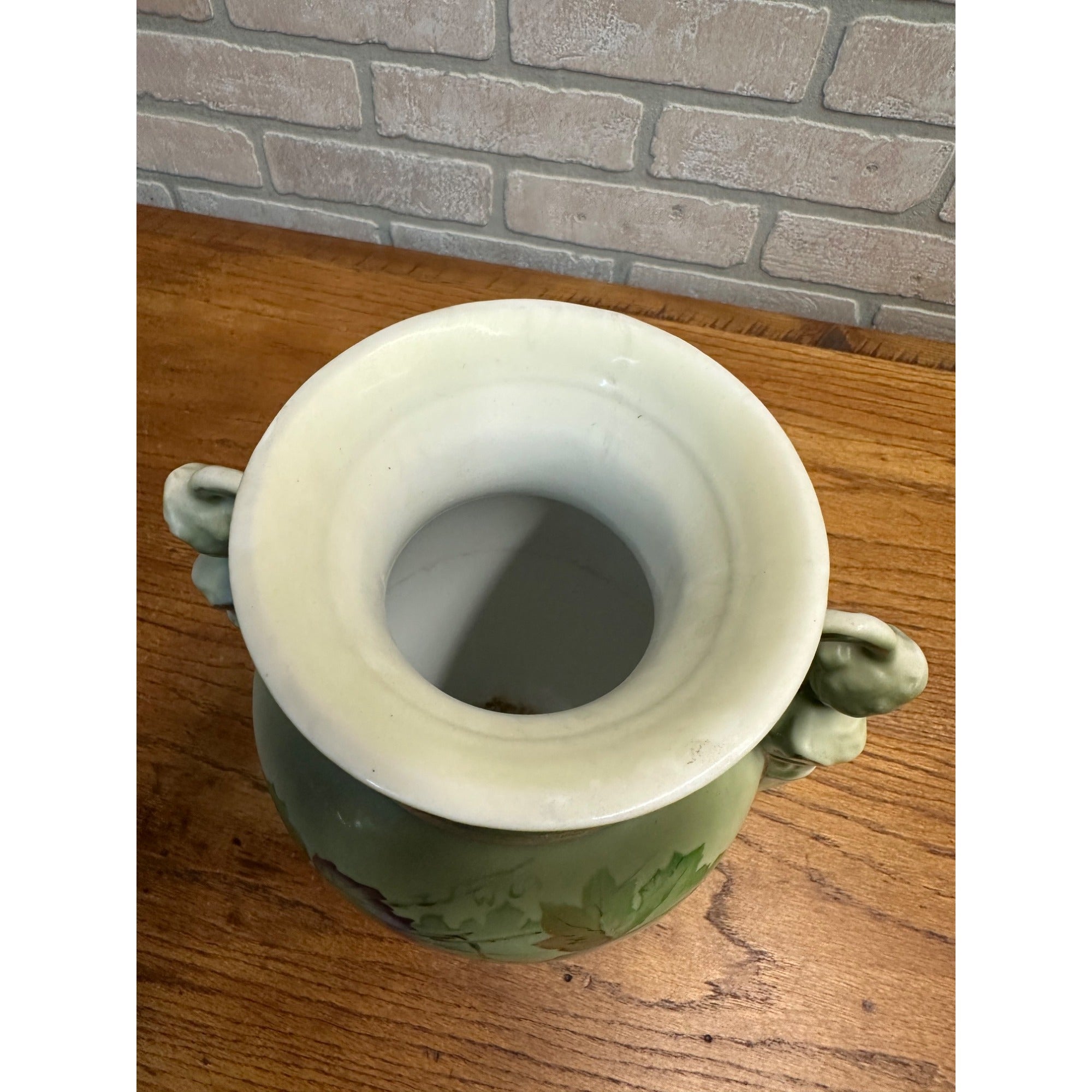 A & C Bavaria Hand-Painted Porcelain Urn Signed by A. Koch Woman Figural Handle