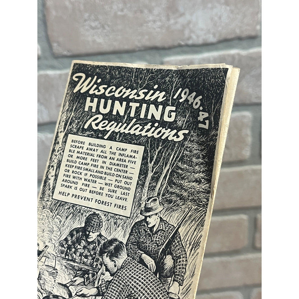 Vintage Wisconsin 1946-1947 Hunting & Trapping Laws Regulations Booklet Guide