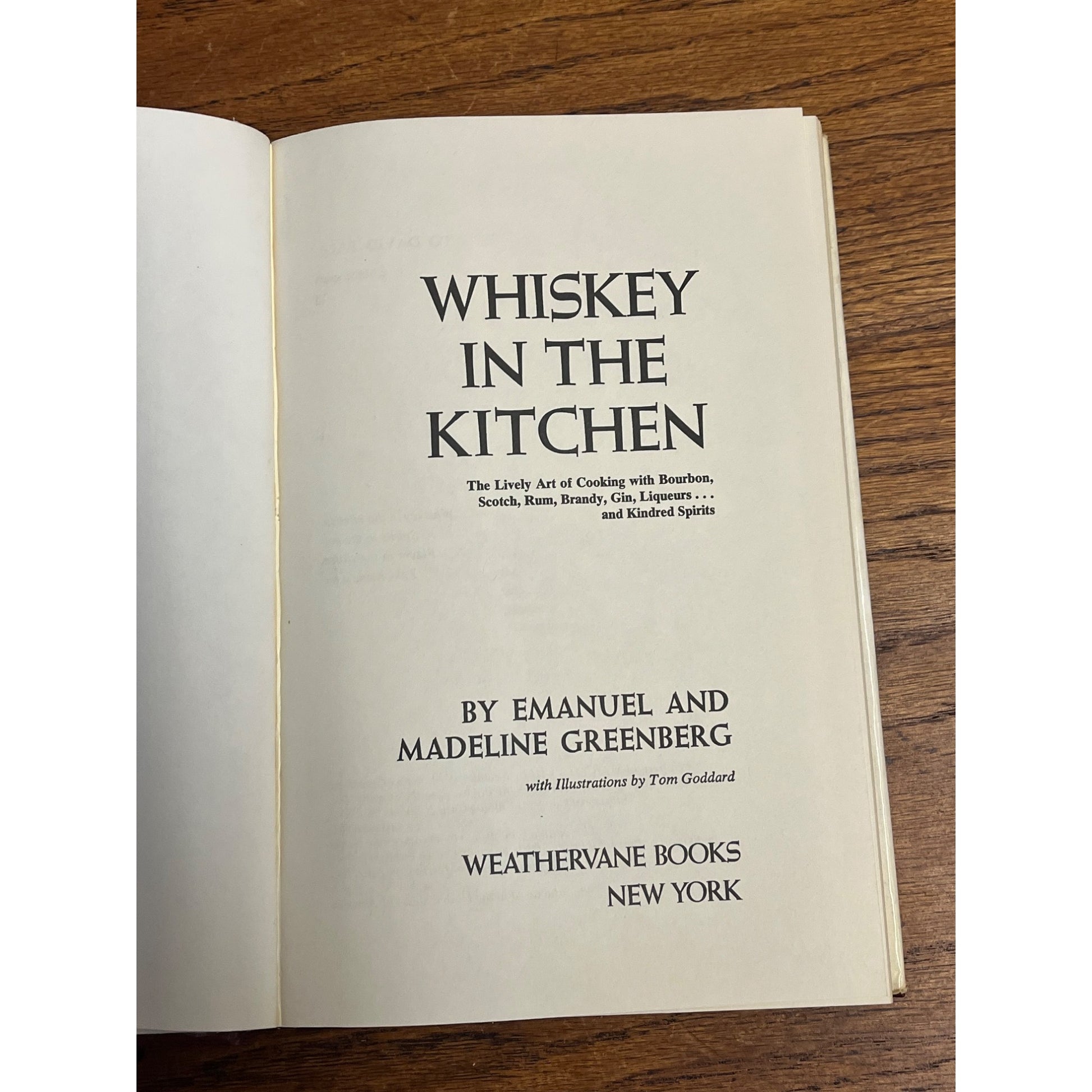 Whiskey in the Kitchen Cookbook Hardcover 1968 Emanuel & Madeline Greenberg