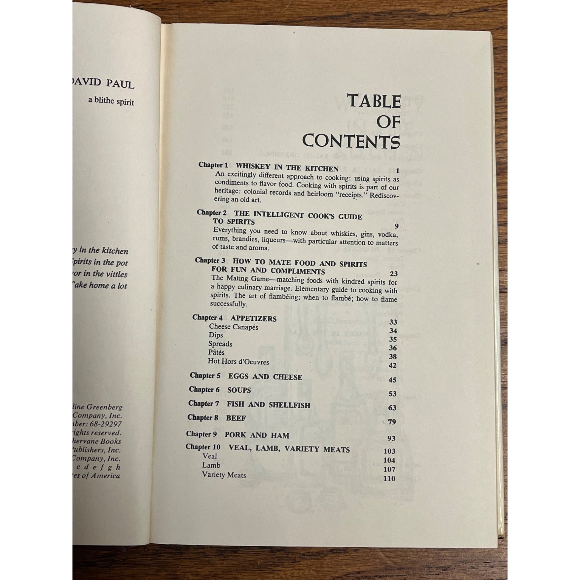Whiskey in the Kitchen Cookbook Hardcover 1968 Emanuel & Madeline Greenberg