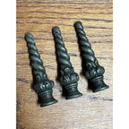 Vintage Swirl Bud Mid-Century Metal Spelter Lamp 3" Finial Topper Threaded