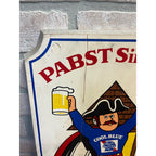 Vintage 1970s Pabst PBR One if By Land, Two if By Sea Wooden Bar Beer Sign