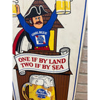 Vintage 1970s Pabst PBR One if By Land, Two if By Sea Wooden Bar Beer Sign