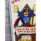 Vintage 1970s Pabst PBR One if By Land, Two if By Sea Wooden Bar Beer Sign