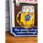 Vintage 1970s Pabst PBR One if By Land, Two if By Sea Wooden Bar Beer Sign