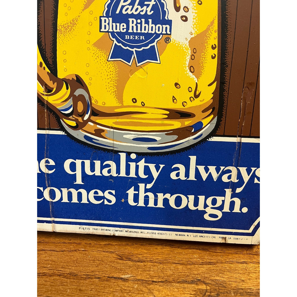 Vintage 1970s Pabst PBR One if By Land, Two if By Sea Wooden Bar Beer Sign