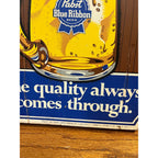 Vintage 1970s Pabst PBR One if By Land, Two if By Sea Wooden Bar Beer Sign