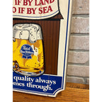 Vintage 1970s Pabst PBR One if By Land, Two if By Sea Wooden Bar Beer Sign