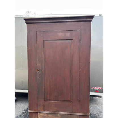 Antique Primitive Tall Wooden Wardrobe Armoire Cabinet Original Paint