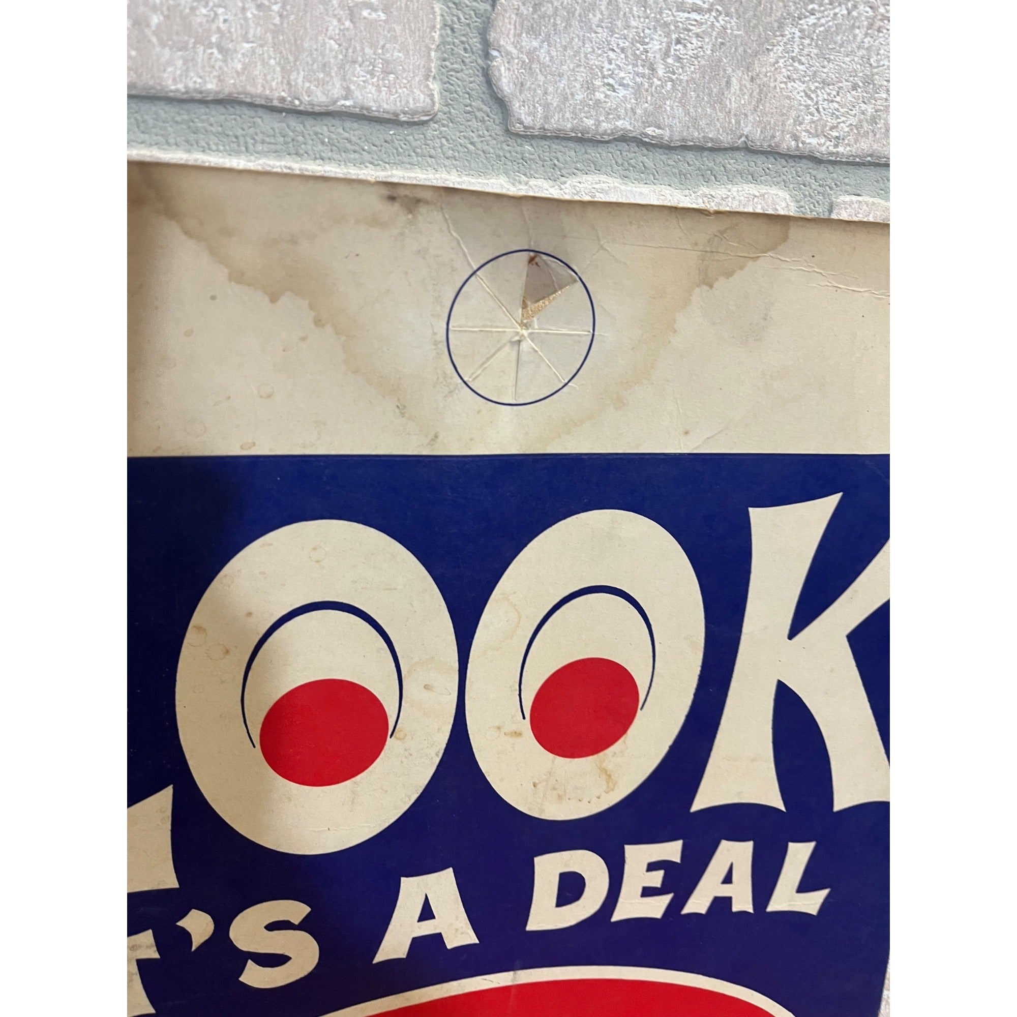 Vintage Double Cola Quart Cardstock Soda Litho Sign