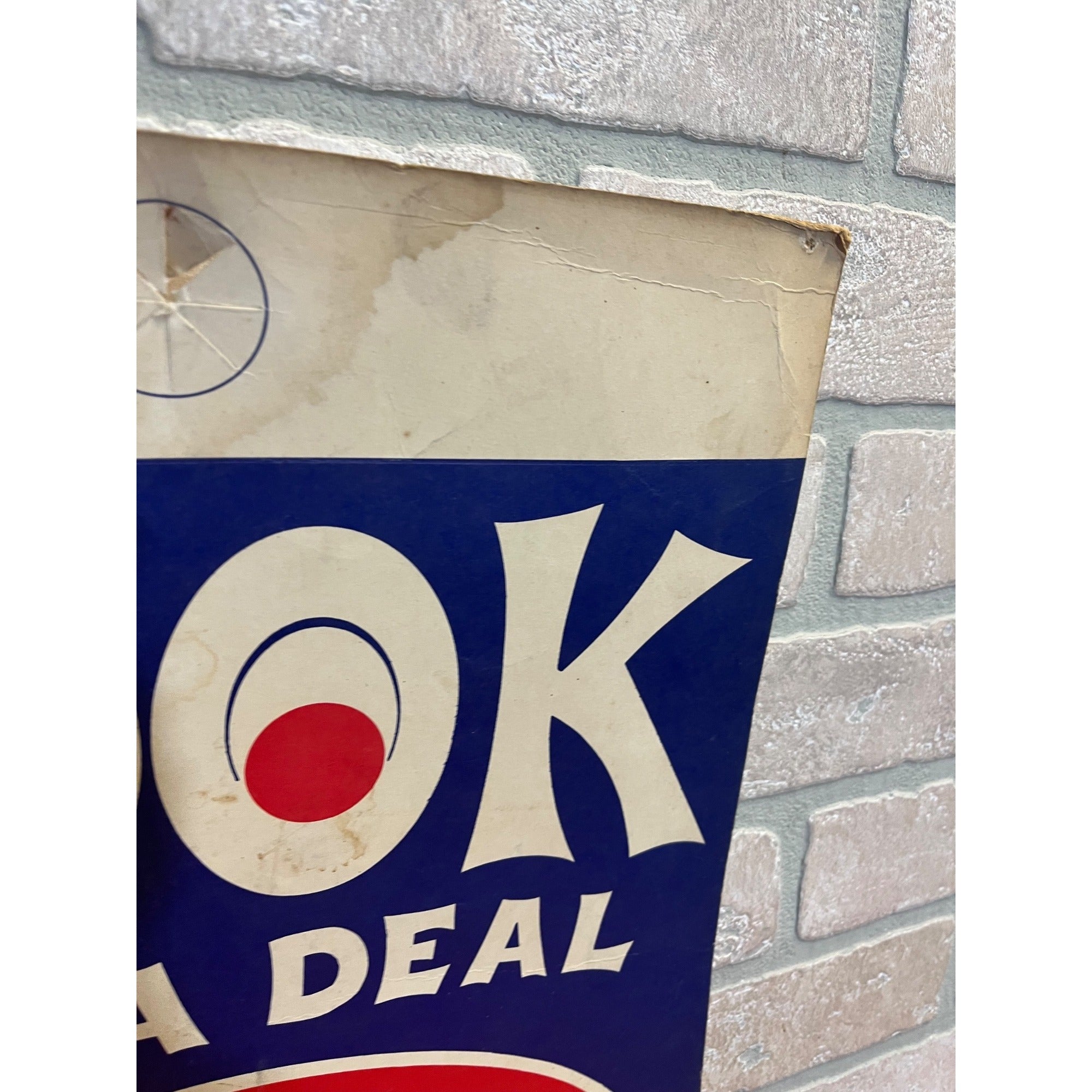 Vintage Double Cola Quart Cardstock Soda Litho Sign