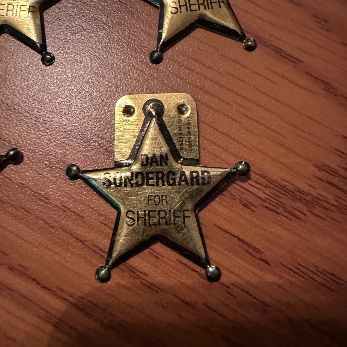 (5) 1980s Dan Sondergard For Sheriff Fond du lac County Pins Lapels