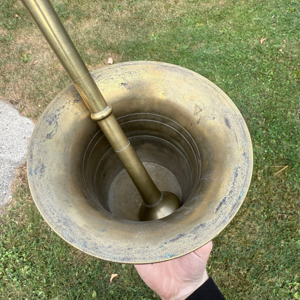 Antique Apothecary Pharmacy Mortar & Pestle Brass #15
