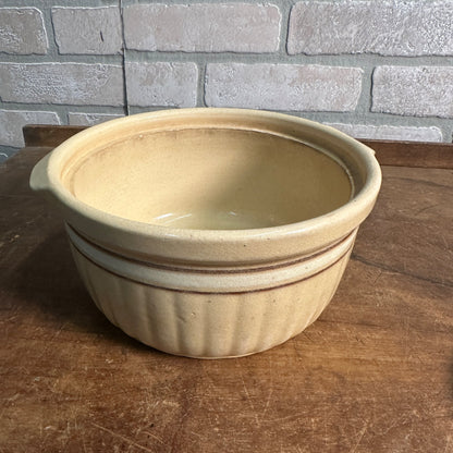 ANTIQUE RED WING SAFFRON WARE POTTERY CASSEROLE W/ LID