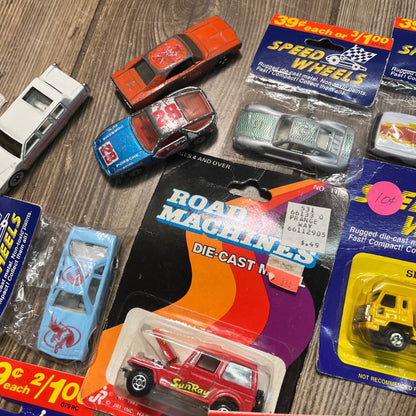 Vintage 1980s-1990s Lot Diecast Toy race Cars Speed Wheels Road Machines NEW