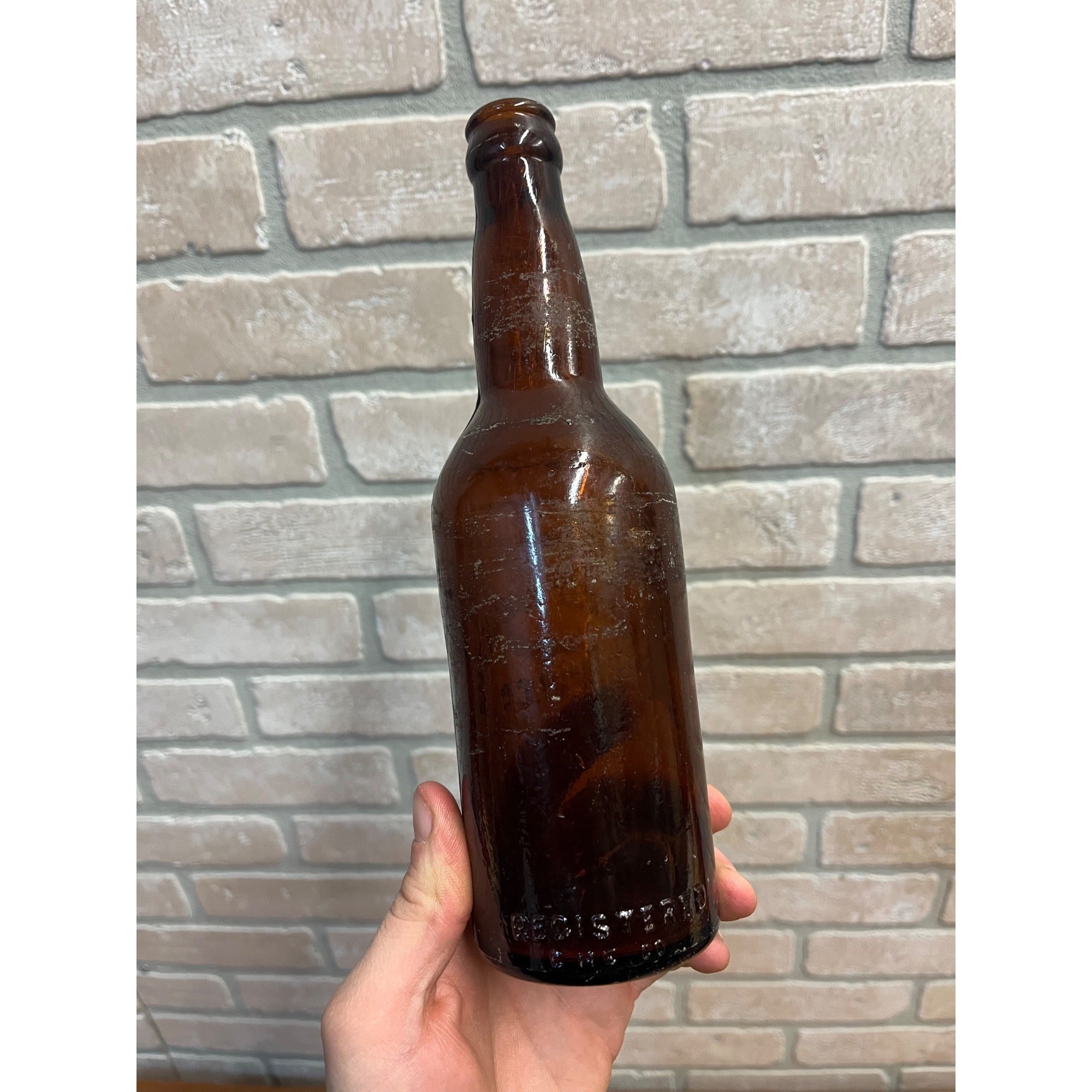 Vintage Pre-Pro Milwaukee Waukesha Brew Co. Embossed Beer Bottle Wisconsin 12oz