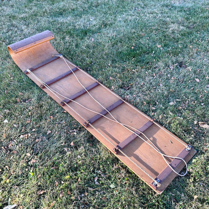 Antique Wooden 6ft Tobbagan Sled Cabin Winter Decor