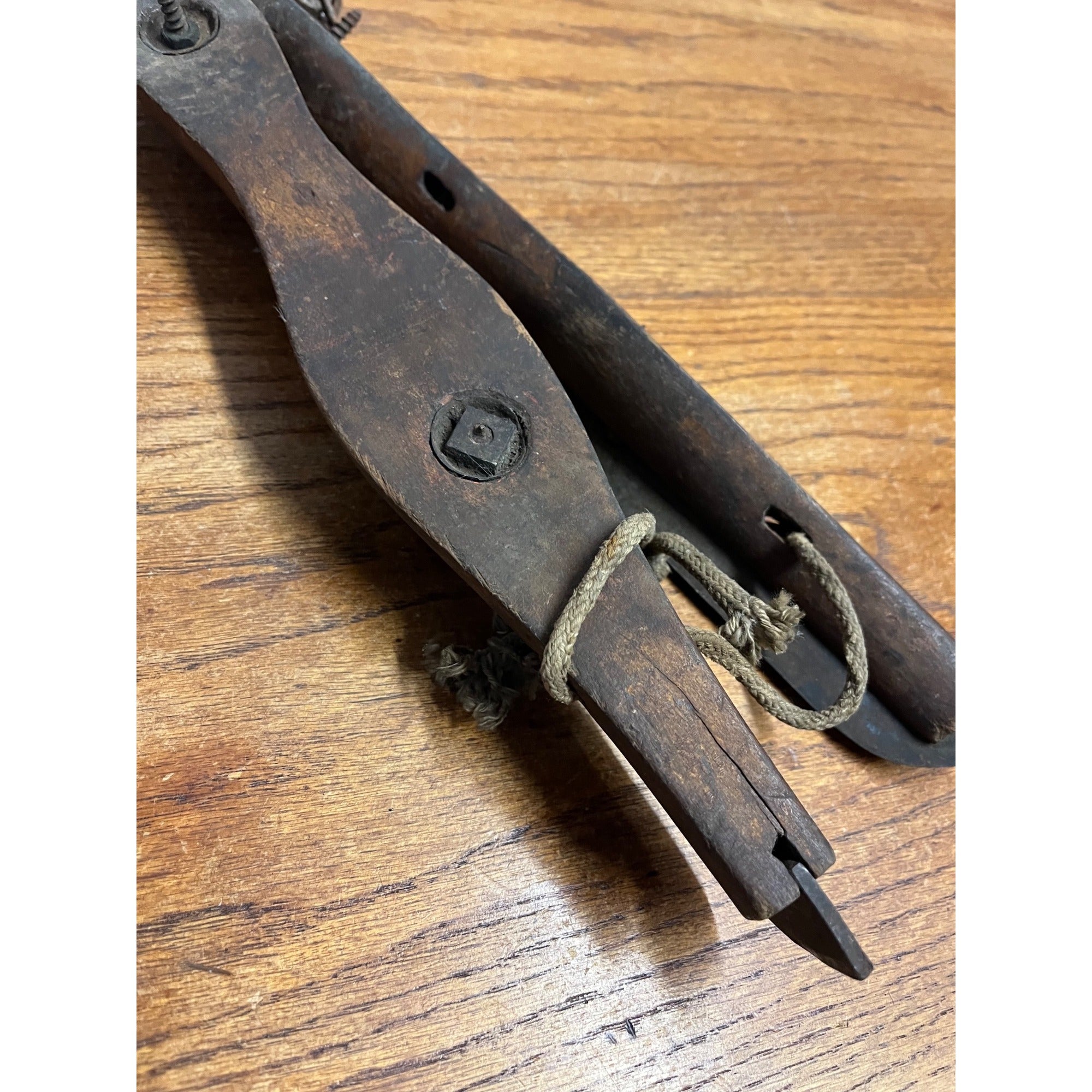 Antique Wood and Metal Ice Skates Early 1800's Primitive Cabin Decor