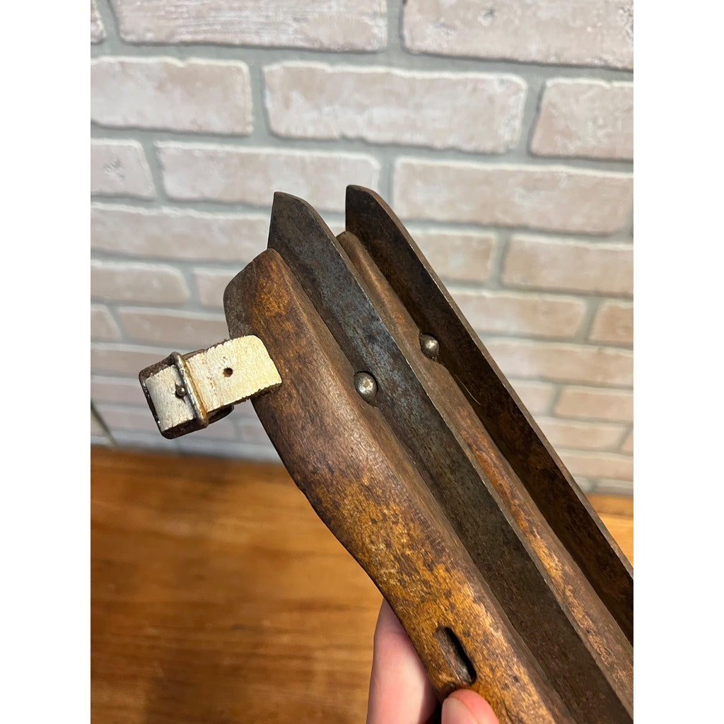 Antique Wood and Metal Ice Skates Early 1800's Primitive Cabin Decor