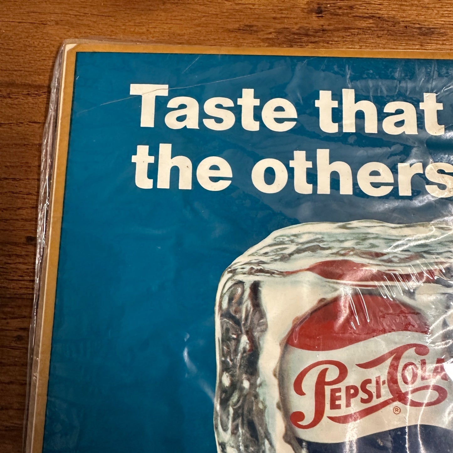 Vintage 1967 Pepsi Cola Soda Ice Cube Store Window Sign Decal Advertising