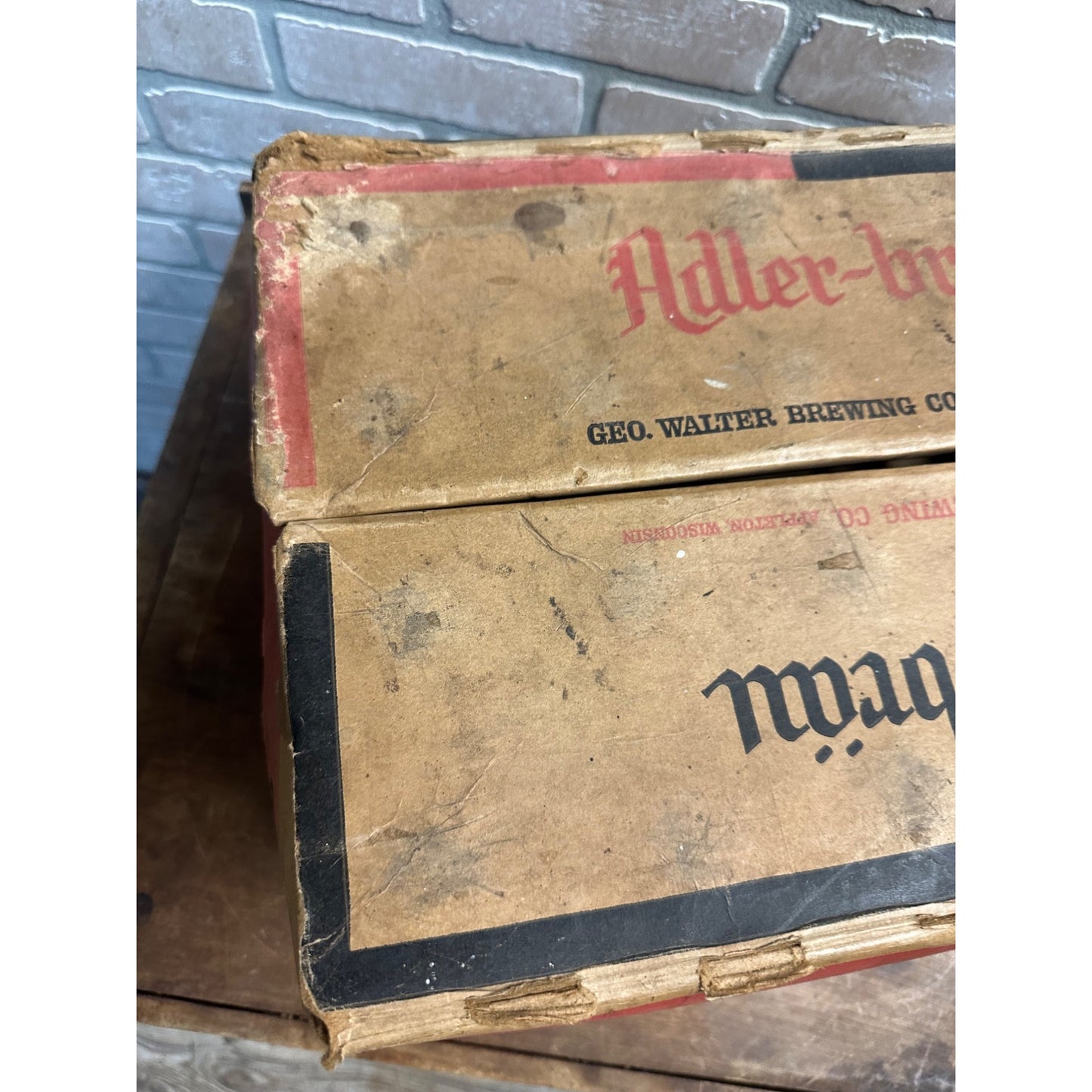 Vintage Adler Brau - Geo Walter Brewing Co. - Appleton Wis Cardboard Box Bottle Crate Carrier