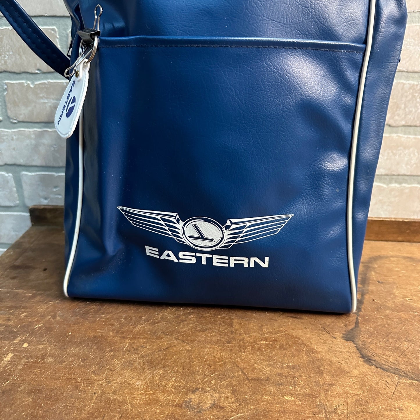 VINTAGE EASTERN AIRLINES ZIPPERED SMALL CARRY ON BAG - 14X16"" TALL