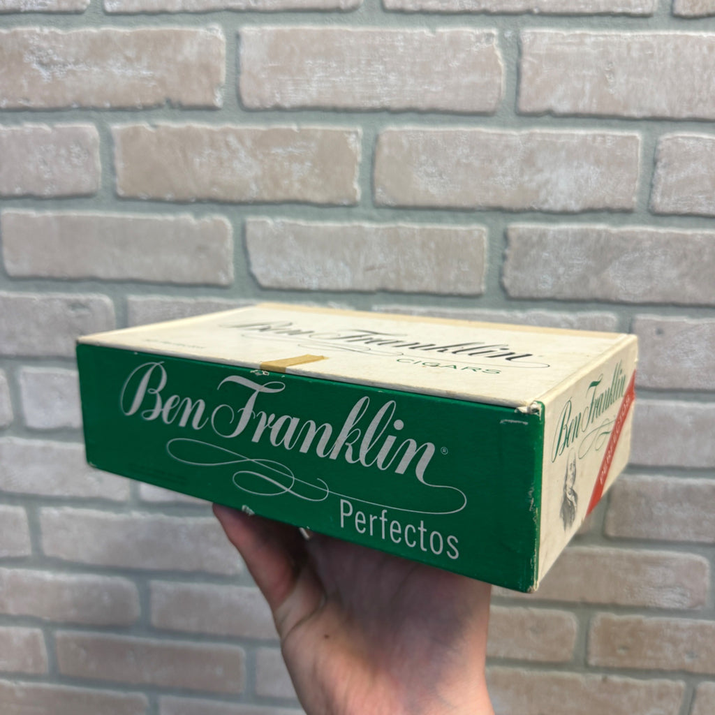 Vintage Ben Franklin Perfectos Cigars Cardboard Box Consolidated Cigar Co. NY