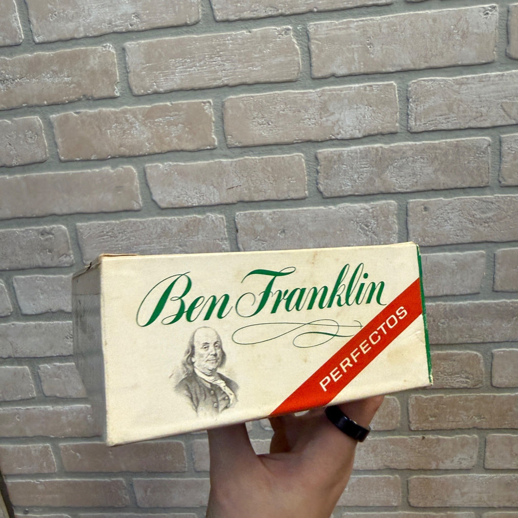 Vintage Ben Franklin Perfectos Cigars Cardboard Box Consolidated Cigar Co. NY