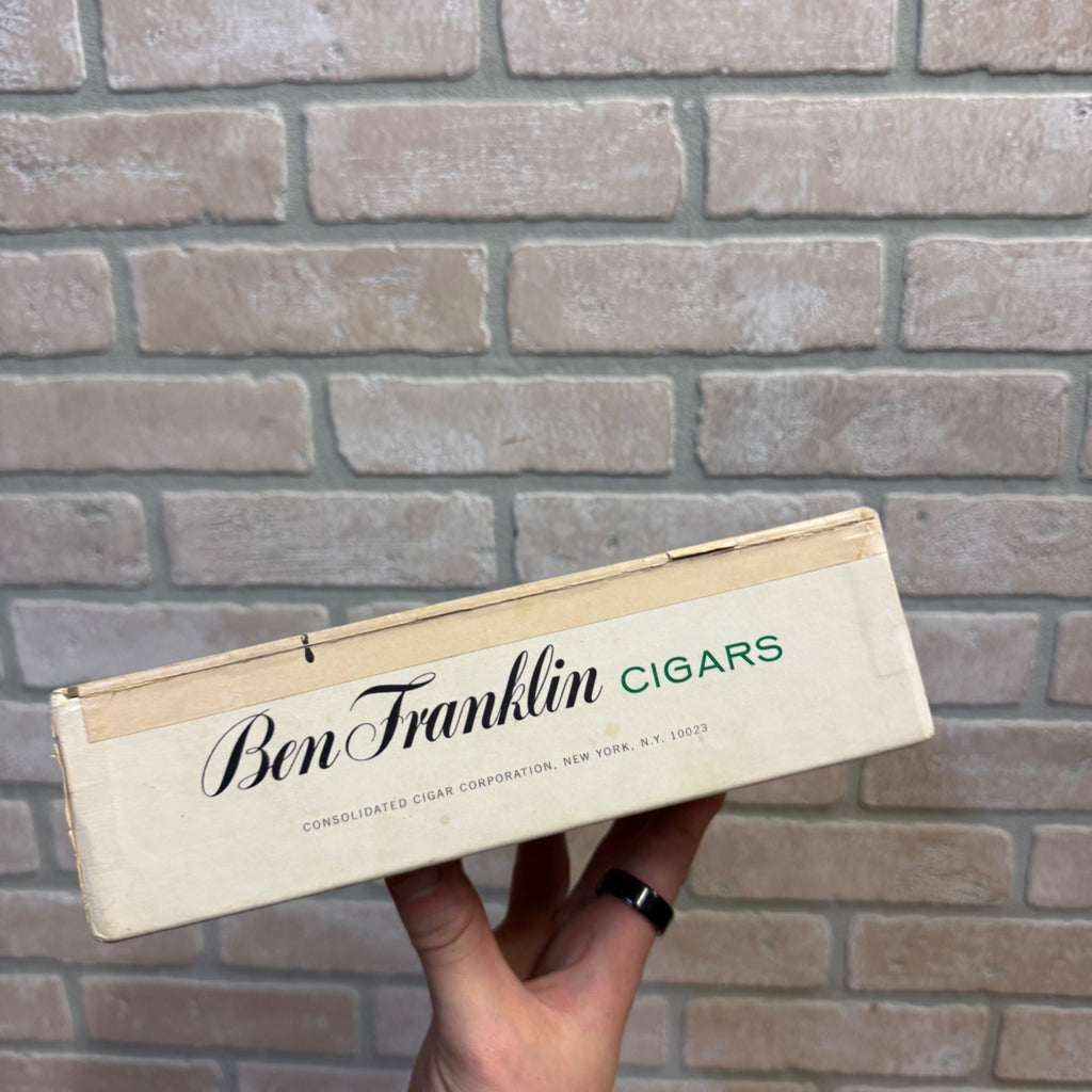 Vintage Ben Franklin Perfectos Cigars Cardboard Box Consolidated Cigar Co. NY