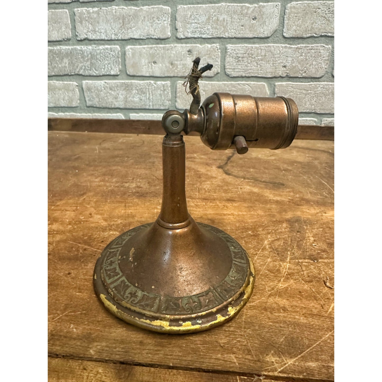 ANTIQUE GREIST MFG CO BRASS TABLE WALL LAMP LIGHT SCONCE ARTICULATED ADJUSTABLE