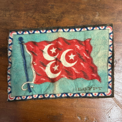 VINTAGE EGYPT/EGYPTIAN KHEDIVATE FLAG TOBACCO FELT, 5" X 8".