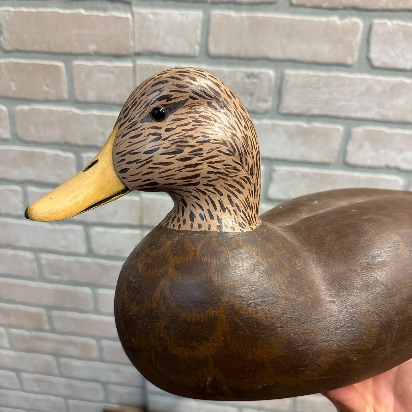 JJ Smith Horicon Wisconsin Duck Decoy Mallard Hen Wooden Carved