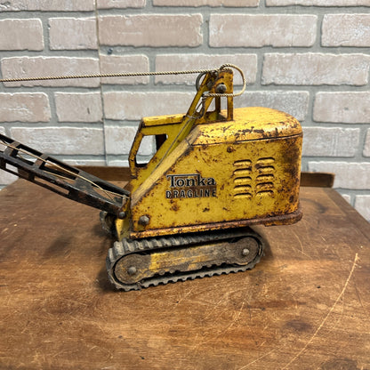 Early Tonka Dragline Vintage Pressed Steel Crane Toy Rusty For Parts Restoration