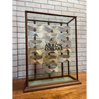 Antique Wood and Glass Mercantile Arrow Collar Store Display / Vintage Clothing / Haberdashery