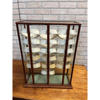 Antique Wood and Glass Mercantile Arrow Collar Store Display / Vintage Clothing / Haberdashery