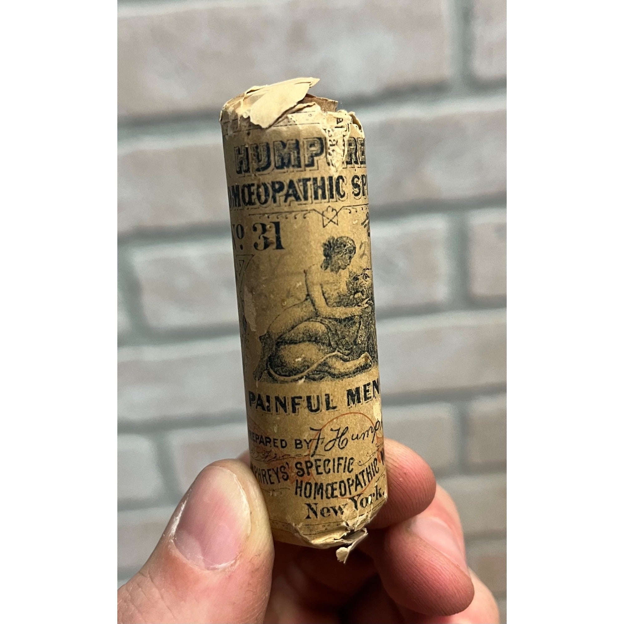 Vintage Humphrey's Homeopathic Sample Glass Quack Medicine Bottle No. 13 Menses