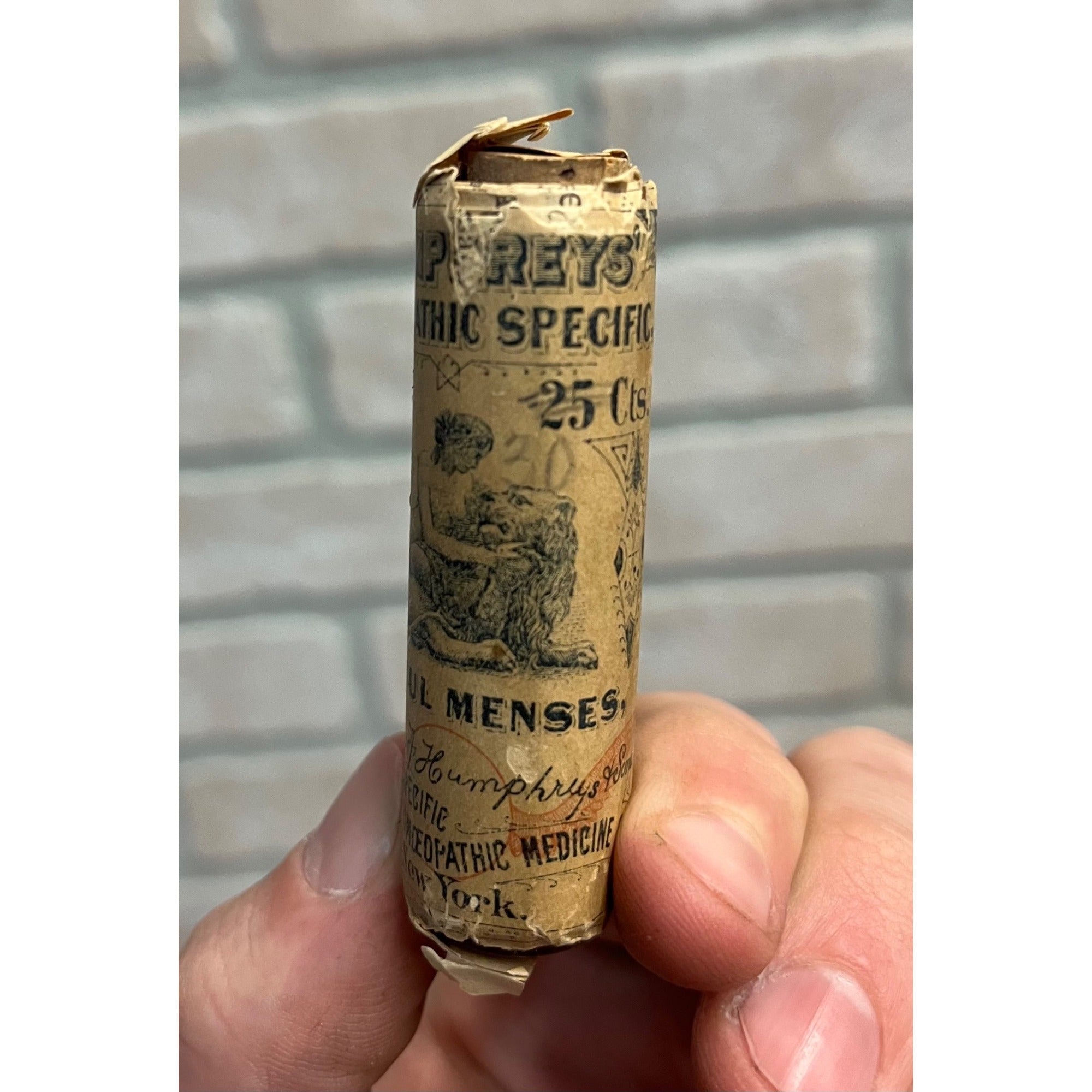 Vintage Humphrey's Homeopathic Sample Glass Quack Medicine Bottle No. 13 Menses