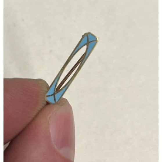 Vintage 14k Gold Enameled Petite Pinback Pin Blue Masonic? Jewelry - Scrap 0.79g