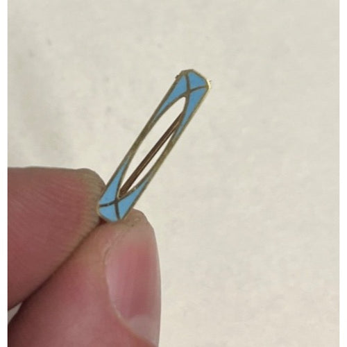 Vintage 14k Gold Enameled Petite Pinback Pin Blue Masonic? Jewelry - Scrap 0.79g
